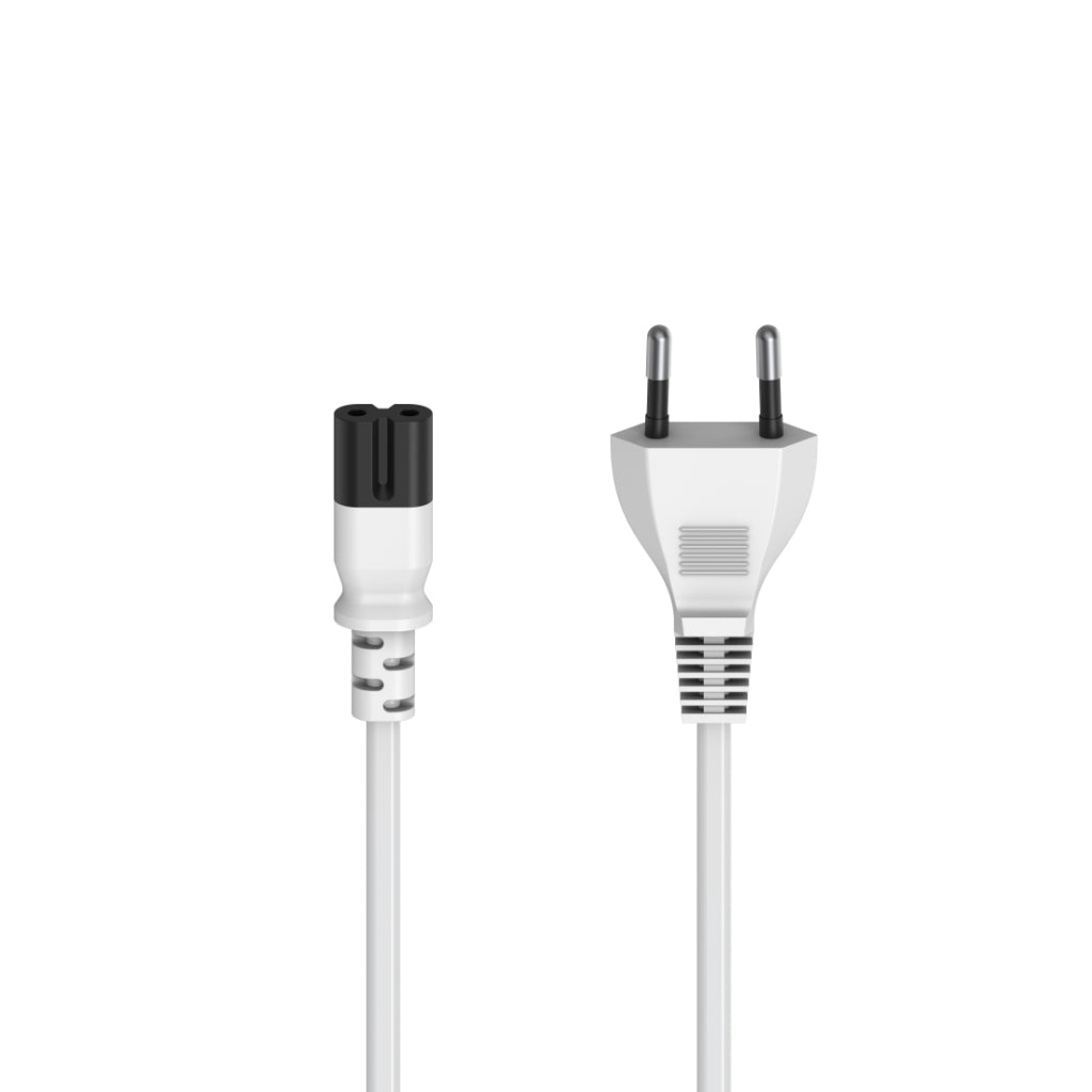 Hama Netsnoer Met Euro-Stekker 2-Pins Stekker Dubbele Groef/C7 1,5 M Wit