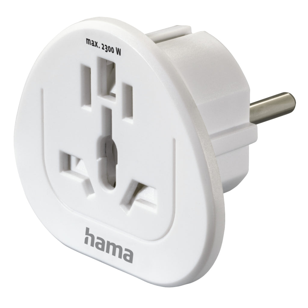Hama Reisadapter Type E En F 3-Polig Universeel Wereld Naar Europa Wit
