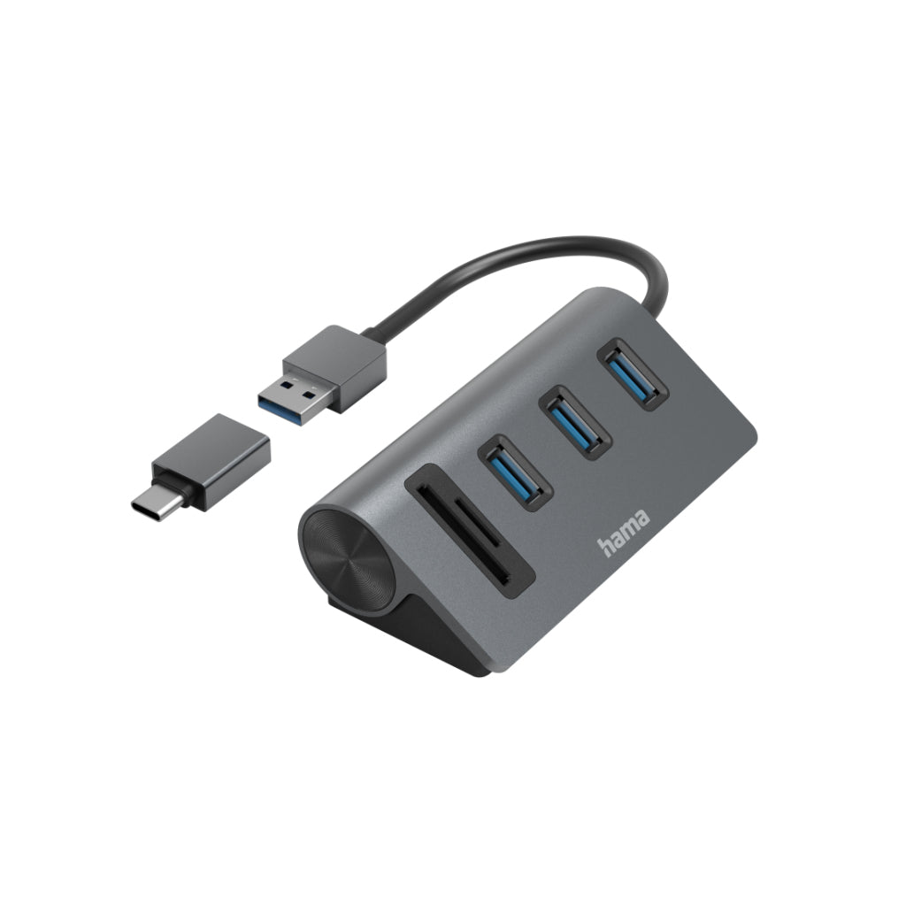 Hama Otg-Hub/Kaartlezer 5-Poorts 3X Usb-A Sd Microsd Incl. Usb-C-Adapter