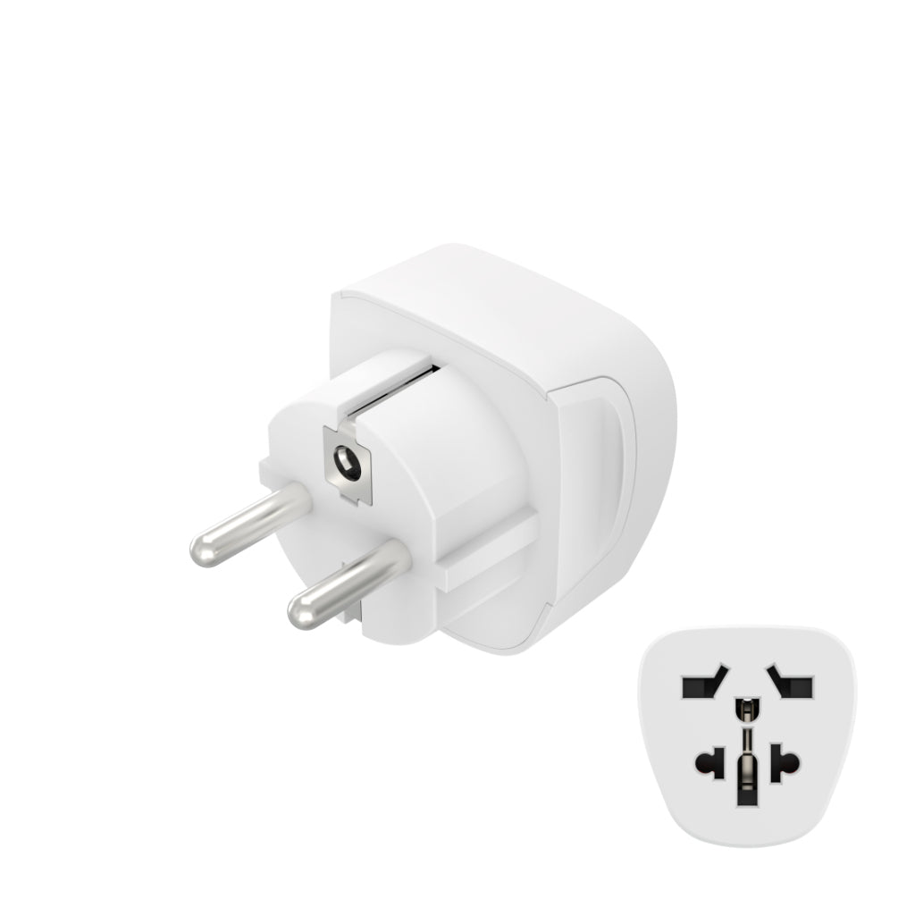 Hama Reisadapter Type E En F 3-Polig Universeel Wereld Naar Europa Wit