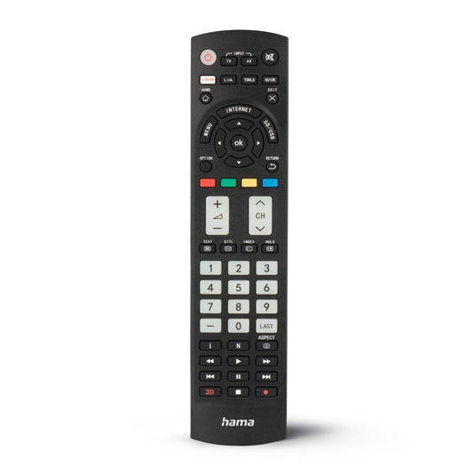 Hama Universele Afstandsbediening Panasonic Tv Ir Lerend + Lichtgevende Toetsen Zwart