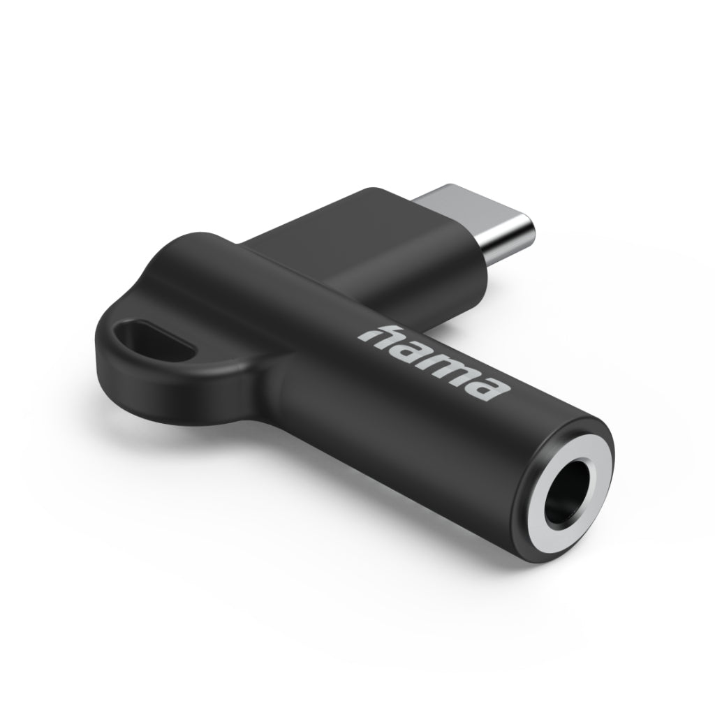 Hama Aux-Adapter Usb C&Ndash;3.5 Mm Jack Aansluiting 90&Deg; Hoekstekker Zwart