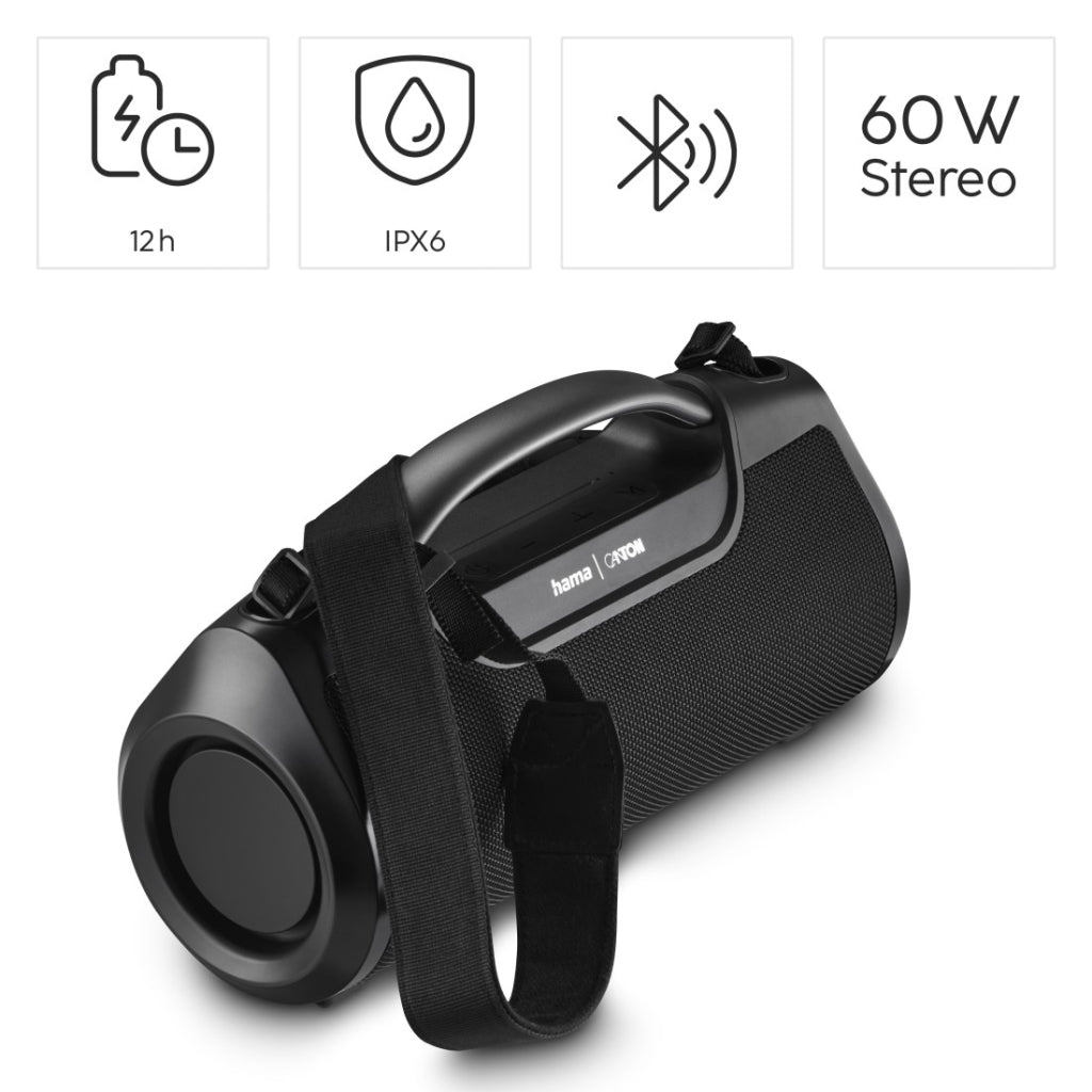 Hama Bluetooth&Reg;-Luidspreker Mate Pro Waterdicht Ipx6 Powerpack 60W Zw