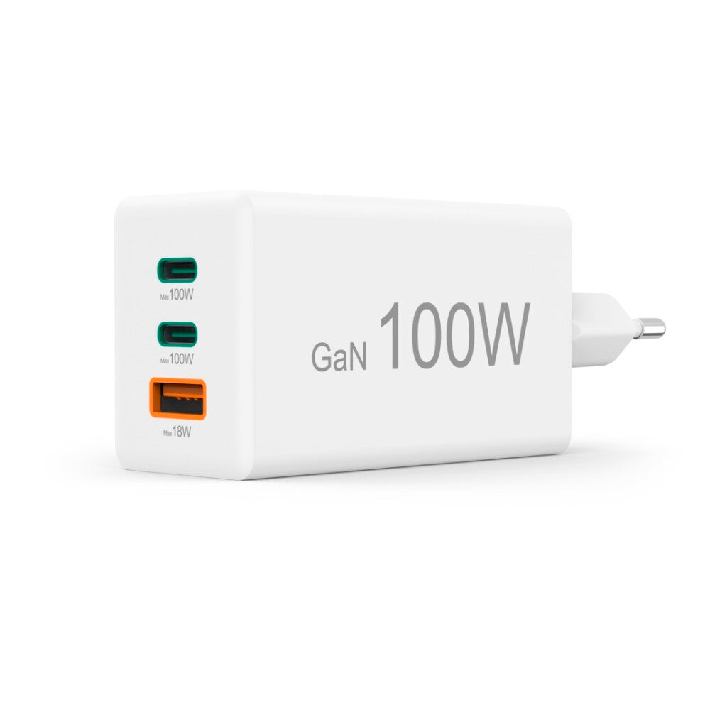Hama Snellader 100W Gan 2X Usb-C Pd 1X Usb-A Qc Wit