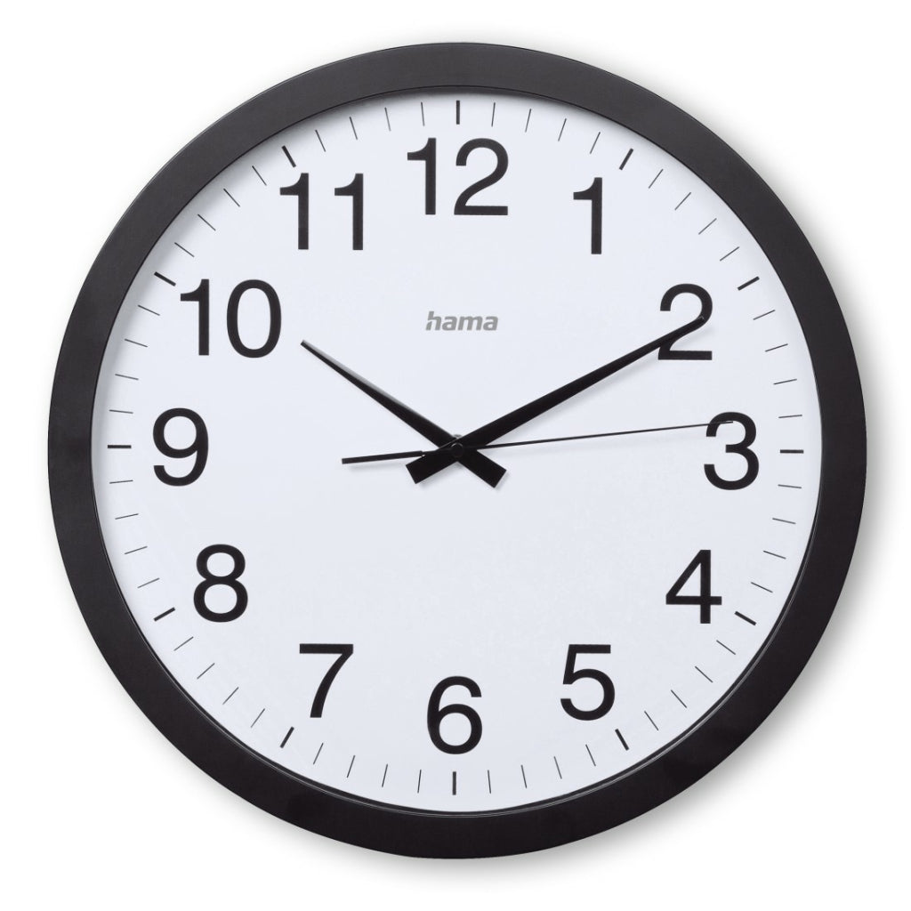 Hama Stille Wandklok Aruba 40 Cm Zwart/Wit