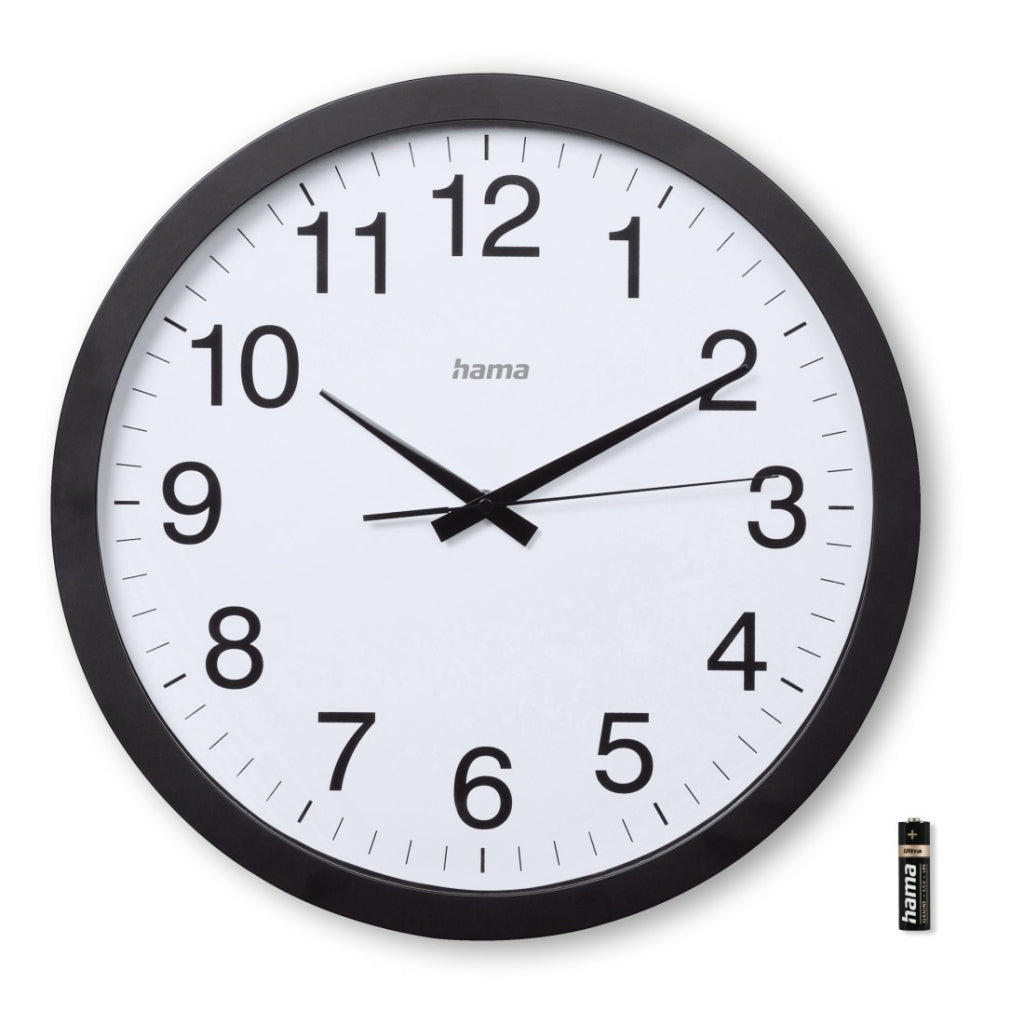 Hama Stille Wandklok Aruba 40 Cm Zwart/Wit