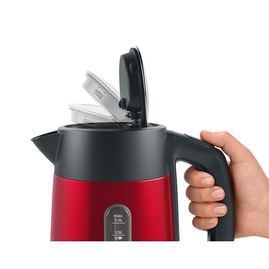 Bosch Twk4P434 Designline Waterkoker 1.7L 2400W Rood/Zwart