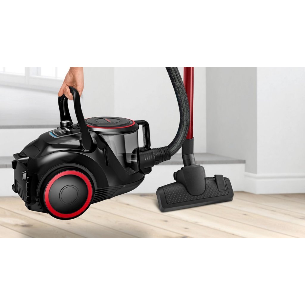 Bosch Bgs41Pow1 Stofzuiger Zonder Zak 700W Zwart/Rood
