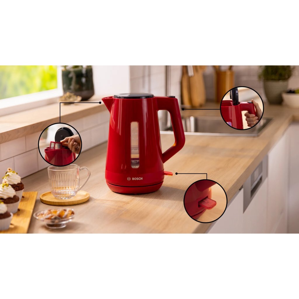 Bosch Twk1M124 Mymoment Waterkoker 1.7L 2400W Rood
