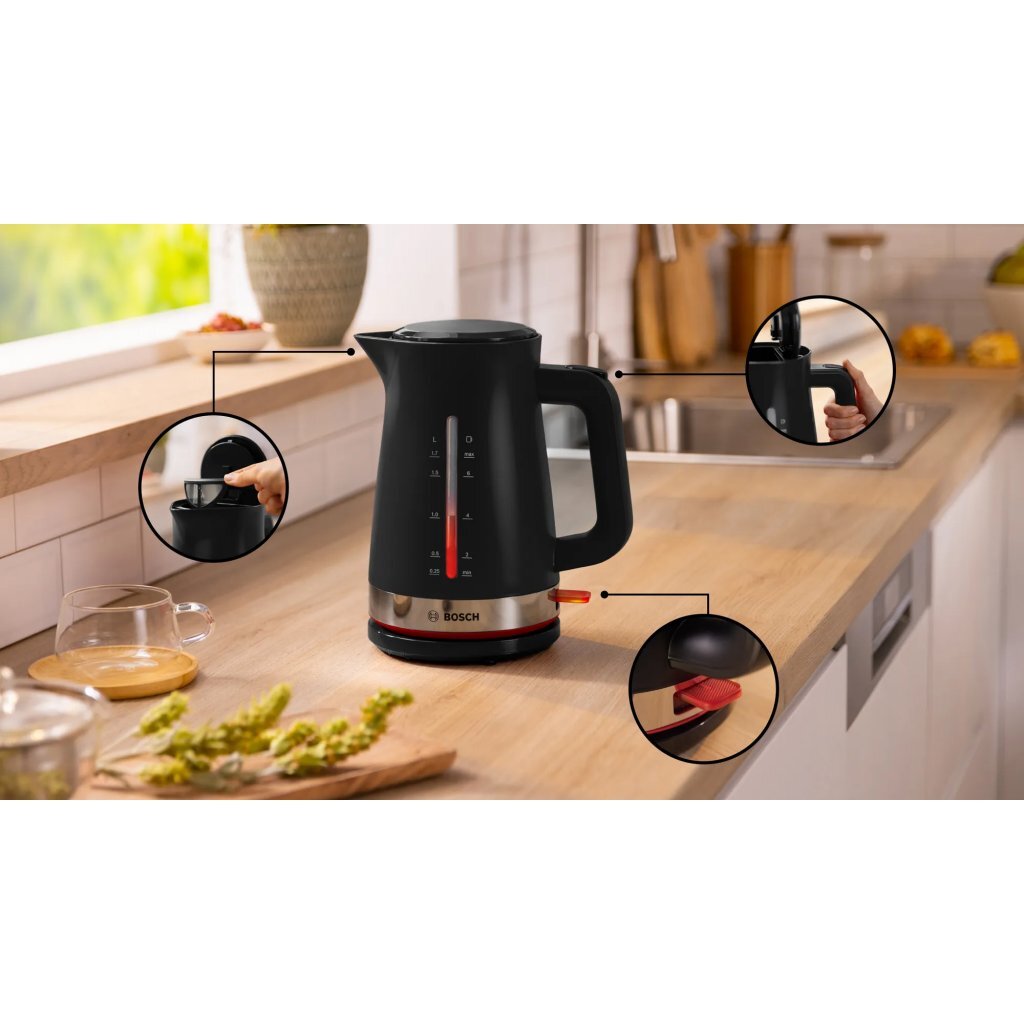 Bosch Twk4M223 Mymoment Waterkoker 1.7L 2400W Zwart/Rvs