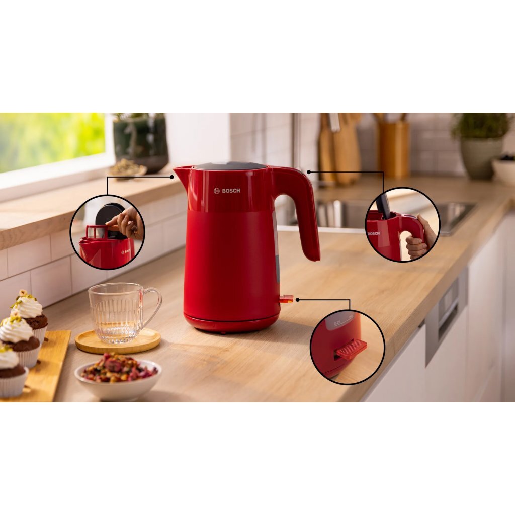 Bosch Twk2M164 Mymoment Waterkoker 1.7L 2400W Rood