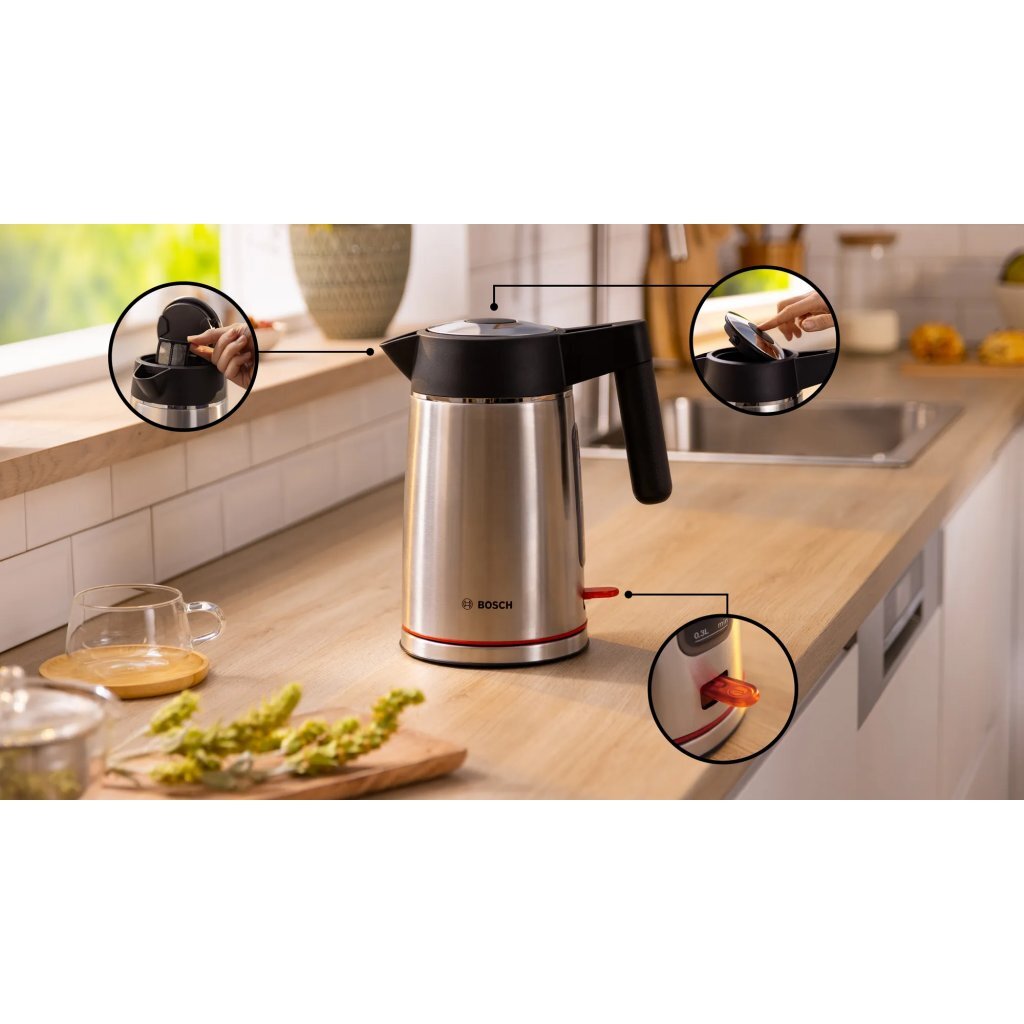 Bosch Twk6M480 Mymoment Waterkoker 1.7L 2400W Rvs/Zwart