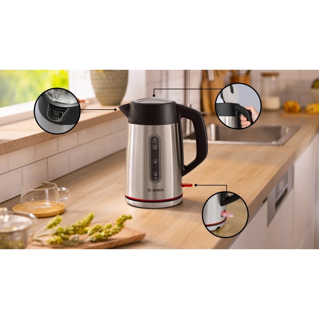 Bosch Twk5M440 Mymoment Waterkoker 1.7L 2400L Rvs/Zwart
