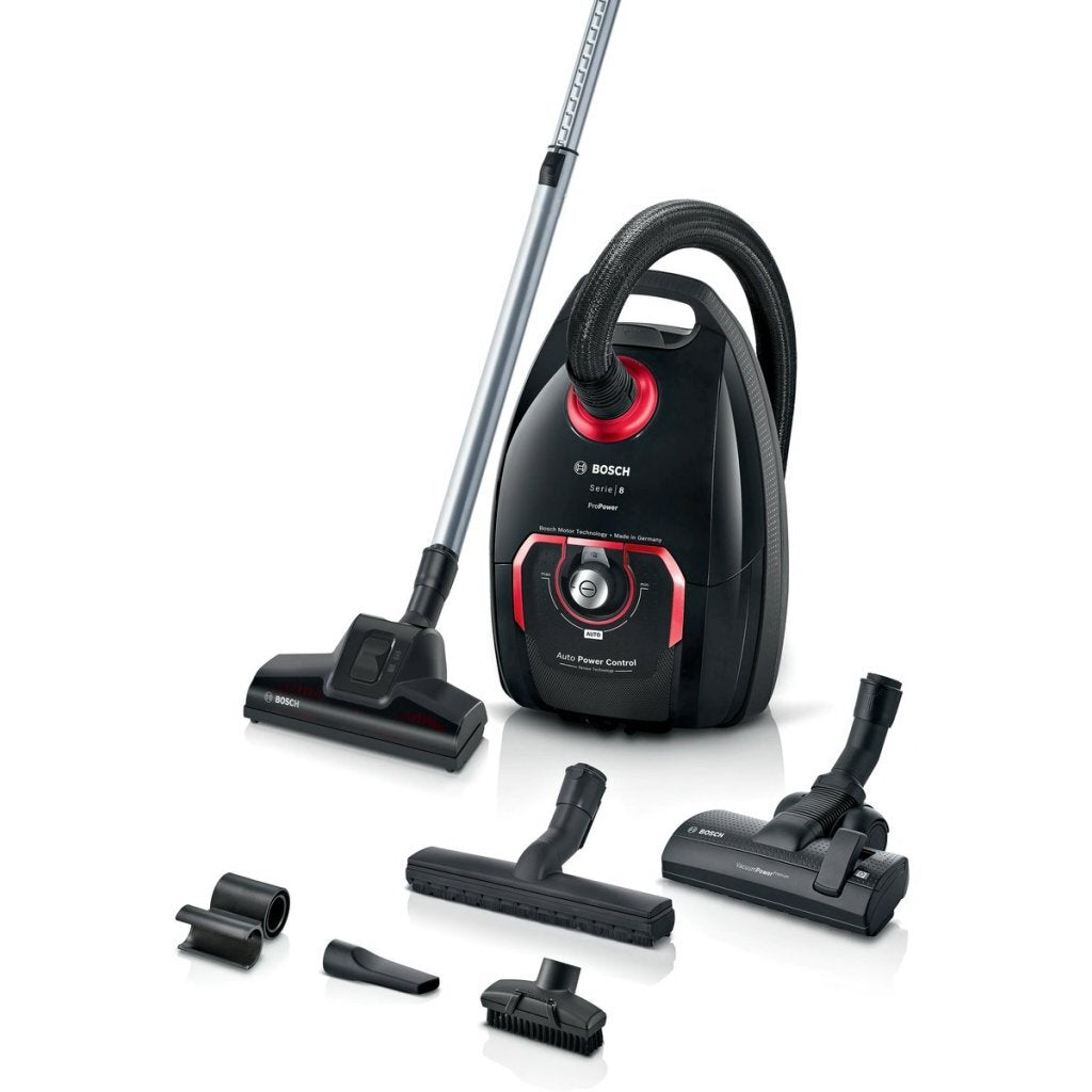 Bosch Bgl8Pow3A Stofzuiger 890W Zwart/Rood