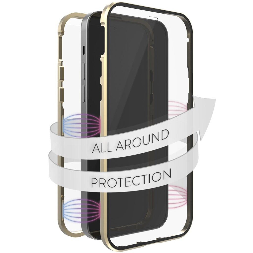 White Diamonds 360 Glas Cover Voor Apple Iphone 14 Goud