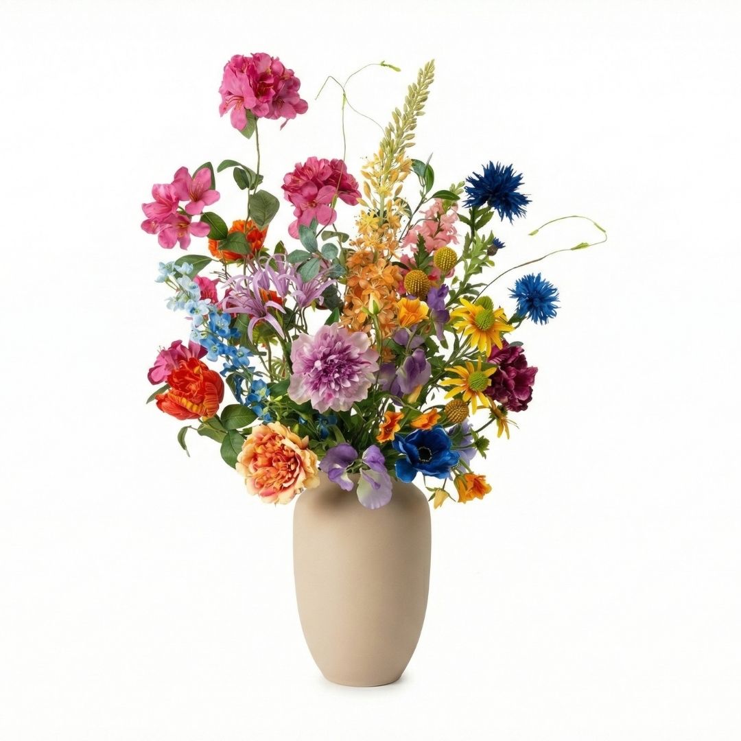 Artificial Flower Bouquet - Summer Garden Deluxe - Real Touch - 19 Stems - ↑ 100 Cm
