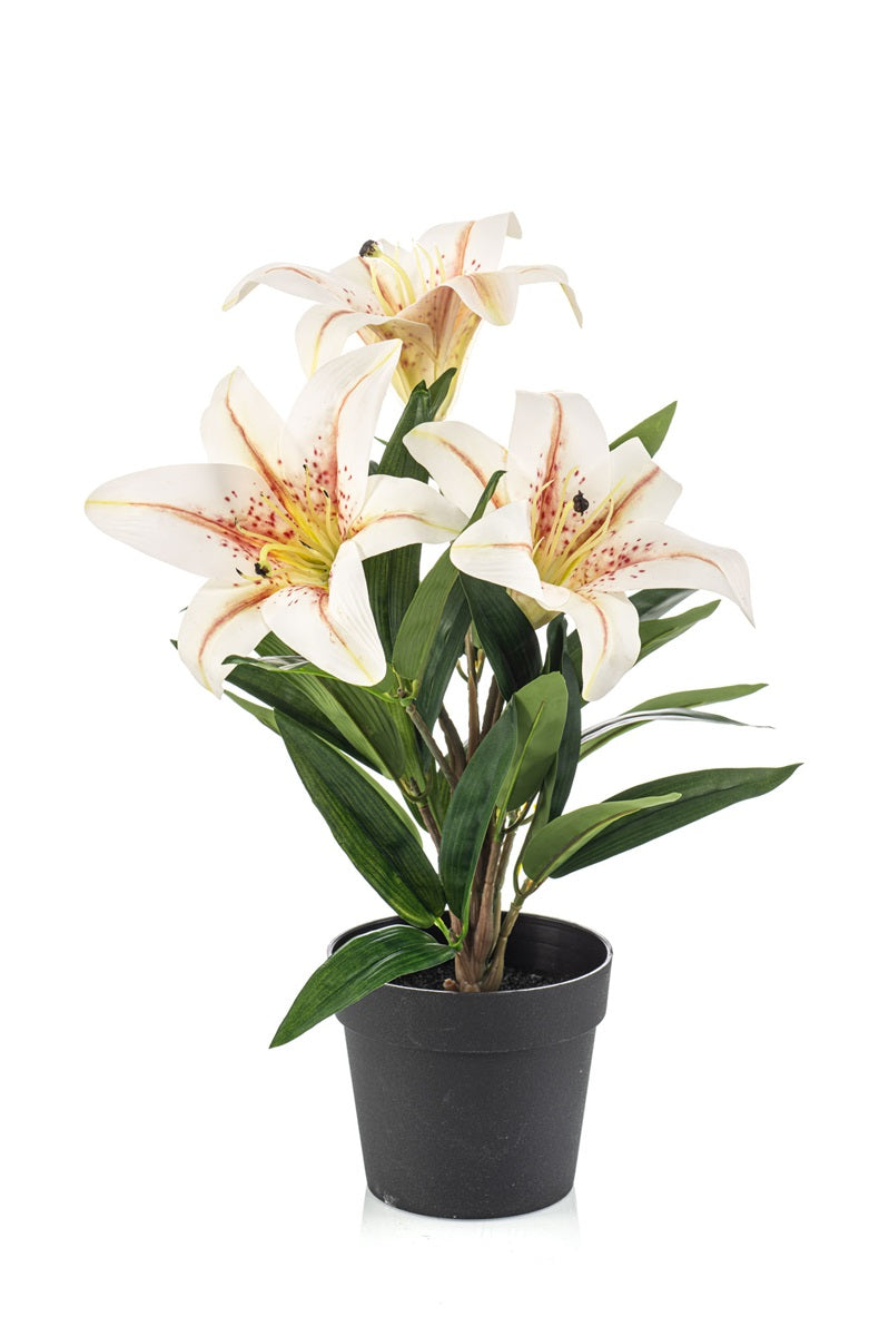 Lily In Pot - Yellow/Orange - Artificial Plant - ↑ 33 Cm