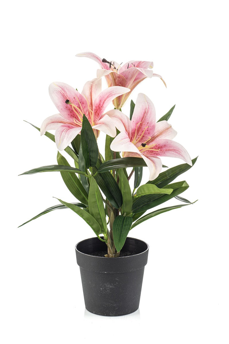 Lily In Pot - Yellow/Orange - Artificial Plant - ↑ 33 Cm