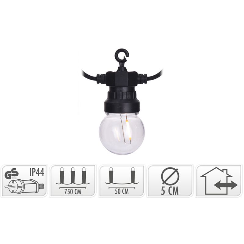 Lichtsnoer Met 10 Led Filament Lampen - Voor Buiten