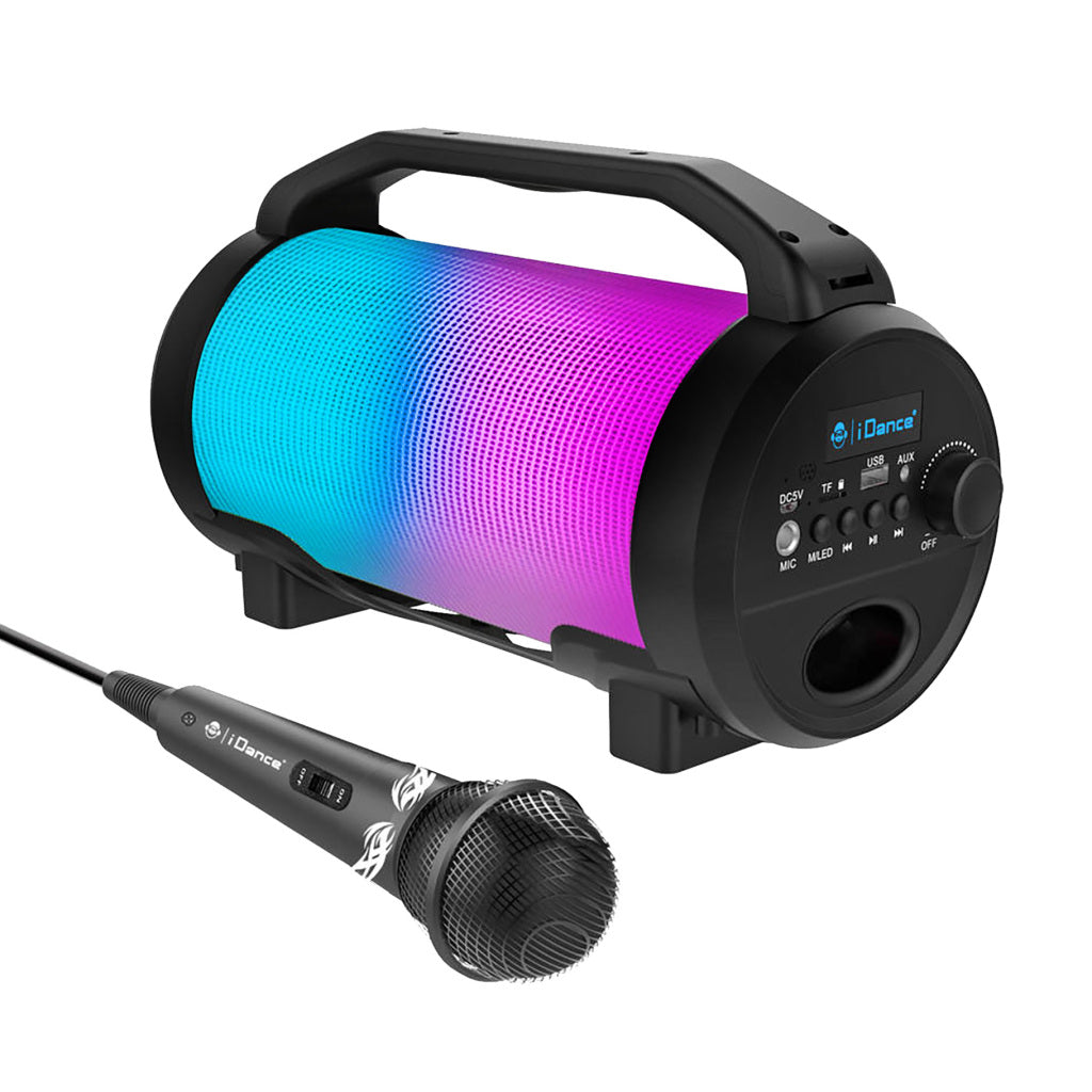 Idance Cyclone400Bk Party Speaker + Microfoon En Led Verlichting Zwart