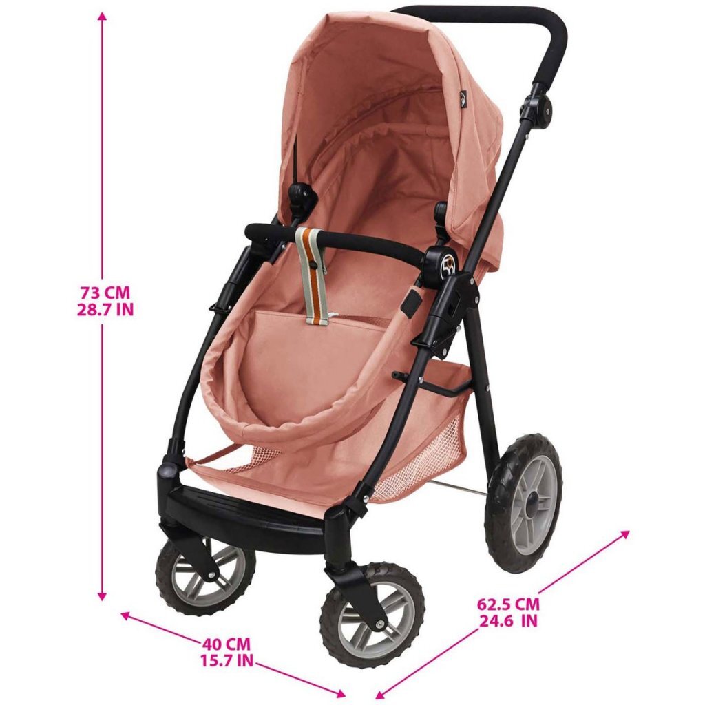 Overige Merken Poppenwagen 73X40X62.5 Cm Roze/Zwart