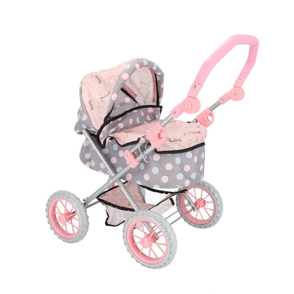 Overige Merken Poppenwagen 65X35.5X75 Cm Grijs/Roze