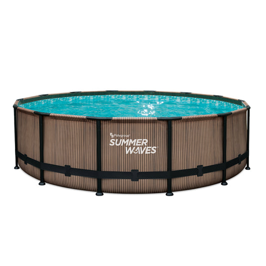 Summer Waves Zwembad Elite Frame 427 X 107 Cm Light Oak