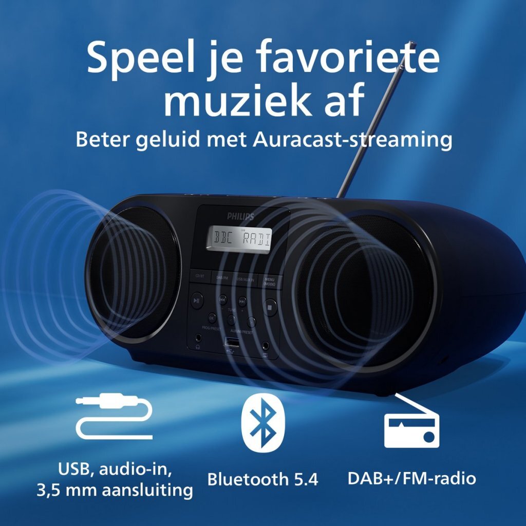 Philips Taz6000/10 Cd-Portable Speler Zwart