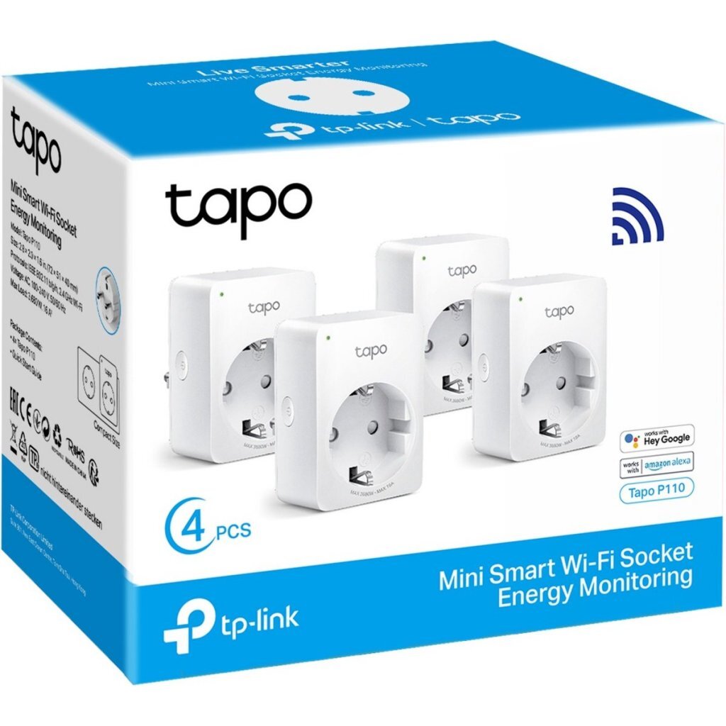 Tp-Link Tapo P110 Slimme Stekker 4 Stuks Wit