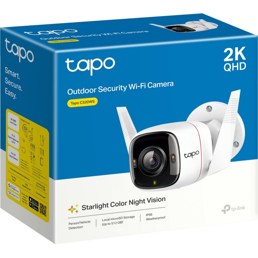 Tp-Link Tapo C320Ws Beveiligingscamera Outdoor 2K Qhd Wit
