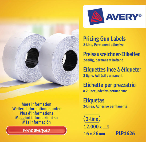Avery Av-Plp1626 Prijstangetiketten Permanent 26X16Mm Wit 10 Rol In Doos