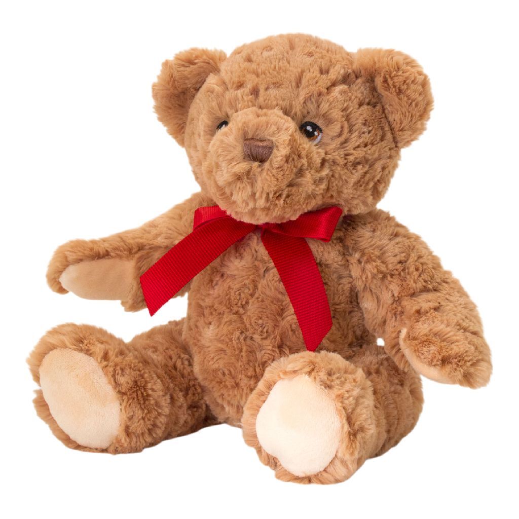 Keeleco Knuffel Teddybeer Met Rode Strik 20 Cm