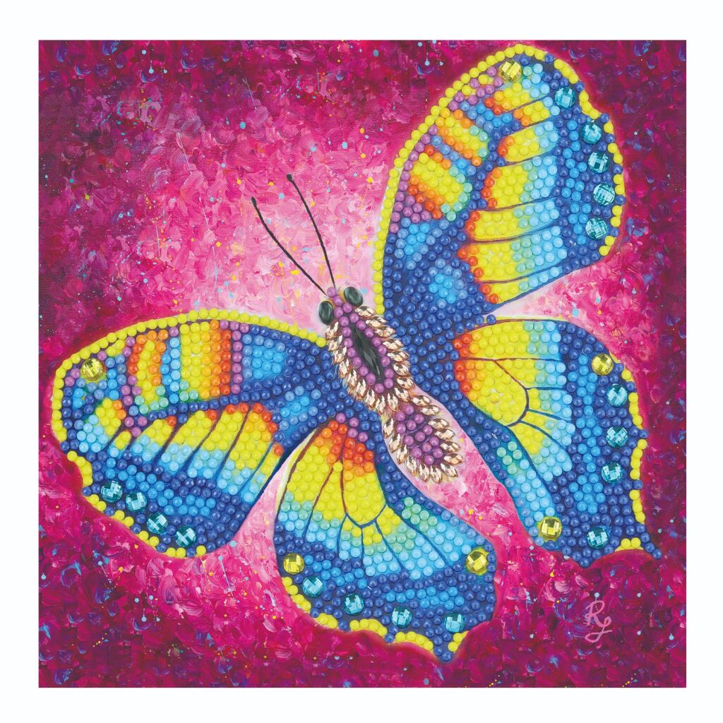 Basic Crystal Art Kaart Vlinder 18X18 Cm