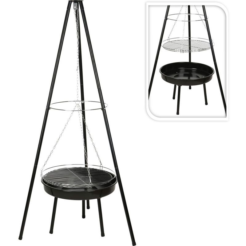 Vuurschaal Hangend- Met Grilrooster - Driepoot Model