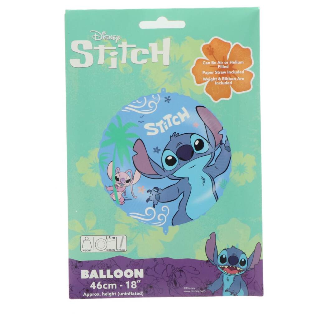 Disney Stitch &Amp; Angel Folieballon 45 Cm Blauw