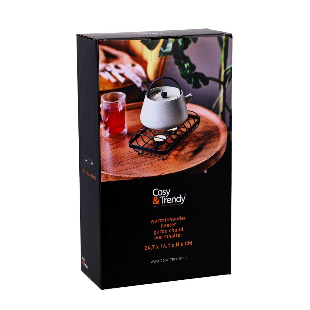 Cosyandtrendy Rechaud + 2 Theelichthouders Zwart/Draadstaal