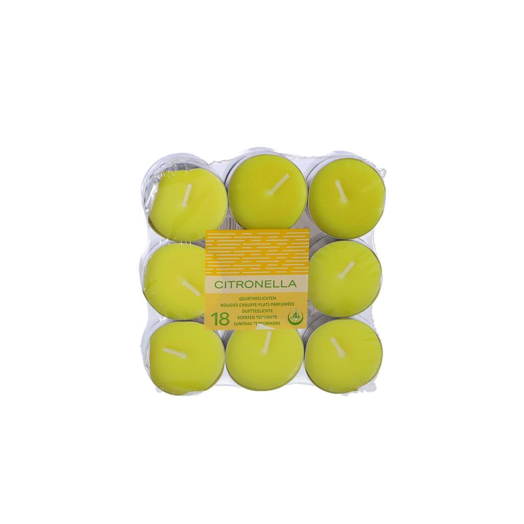 Overige Merken Geurtheelichten Citronella 4 Uur 18 Stuks
