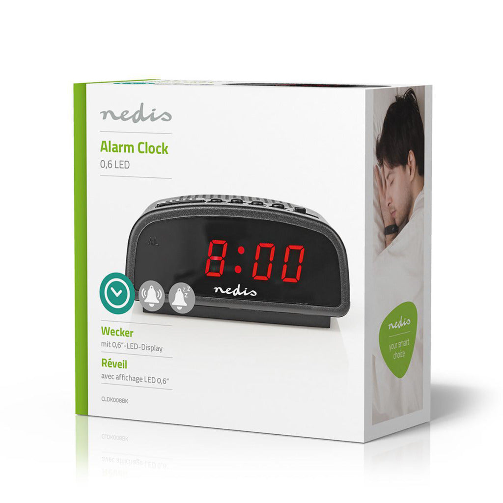 Nedis Cldk008Bk Digitale Alarmklok Led Van 0,6&Quot; Sluimeren
