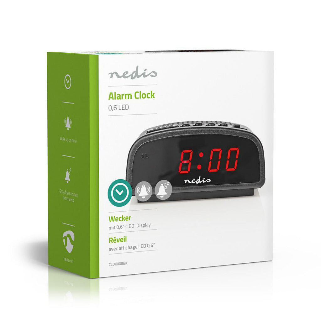Nedis Cldk008Bk Digitale Alarmklok Led Van 0,6&Quot; Sluimeren