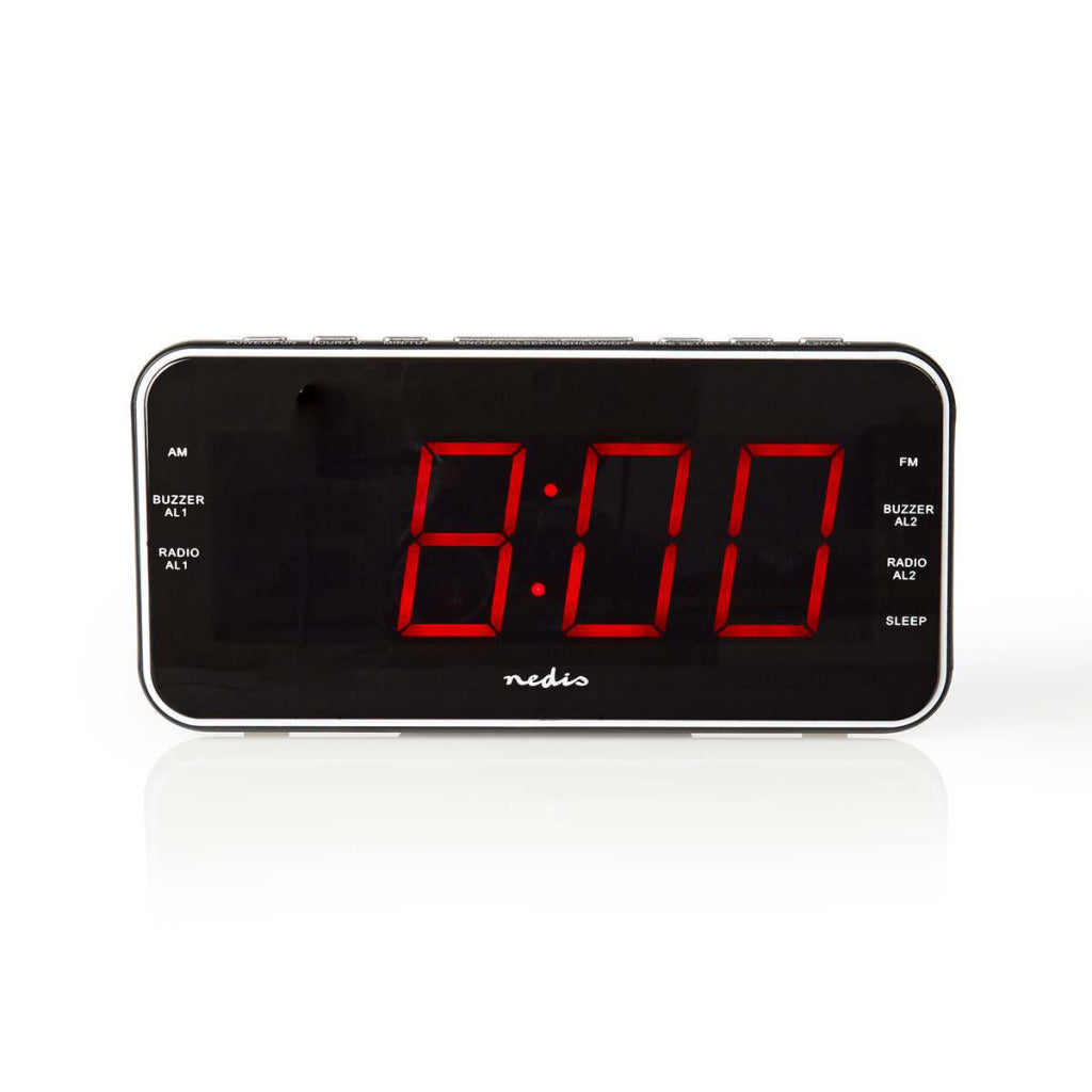 Nedis Clar004Bk Digitale Wekkerradio Led Van 1,8" Fm 20 Voorkeuze-Instellingen Sluimeren