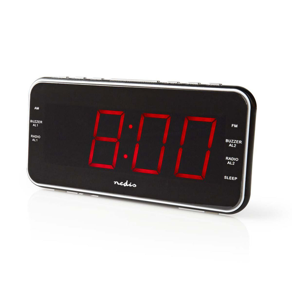 Nedis Clar004Bk Digitale Wekkerradio Led Van 1,8" Fm 20 Voorkeuze-Instellingen Sluimeren