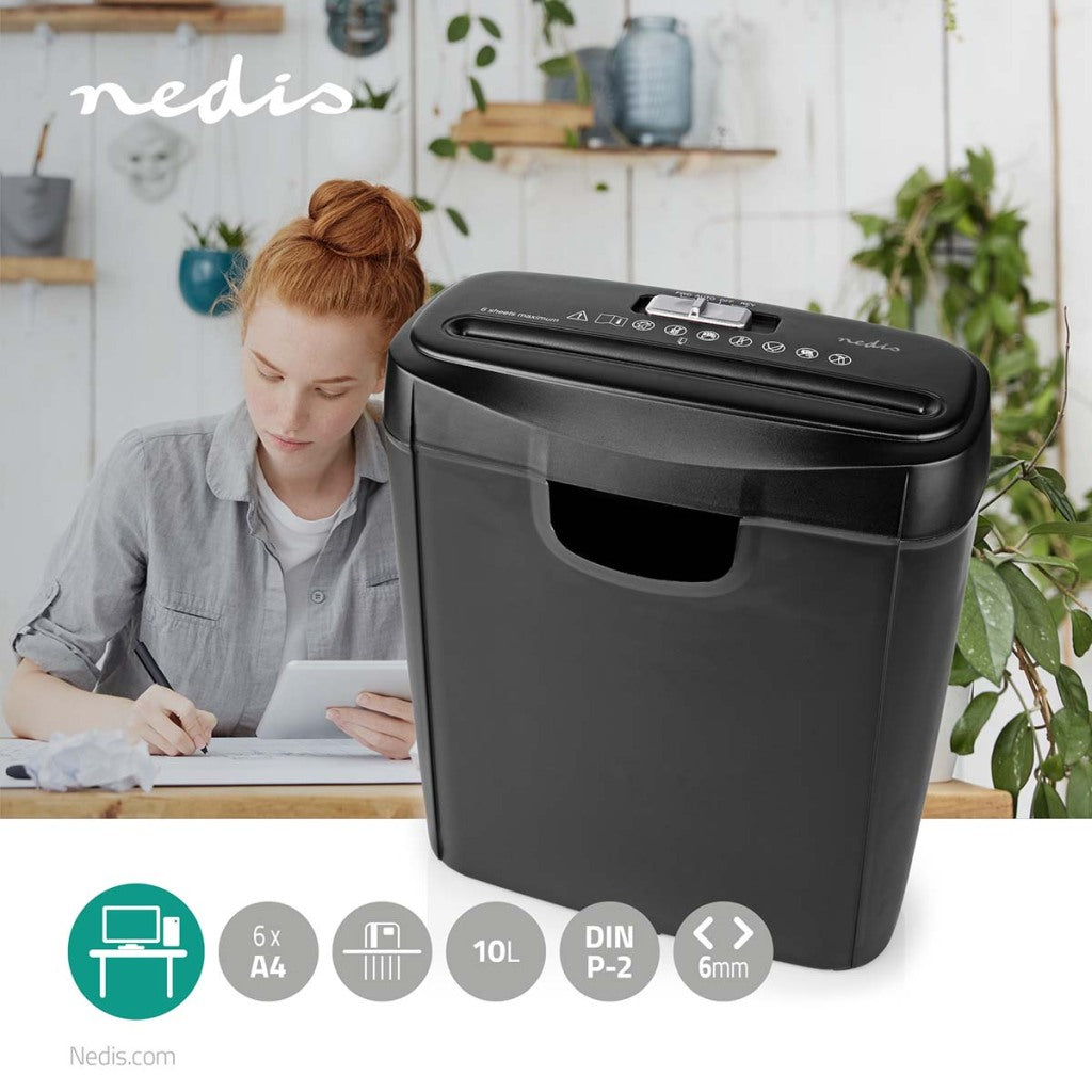 Nedis Pash112Bka4 Papierversnipperaar 10L Zwart