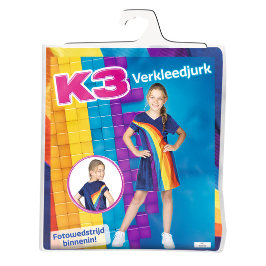 K3 Regenboog Verkleedjurk Maat 152