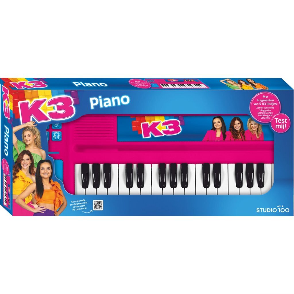 K3 Piano Met Drumpad Roze/Blauw