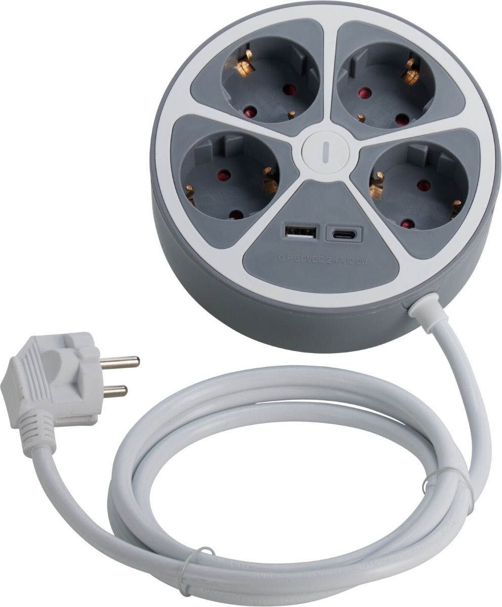 Fxcontrol Stekkerdoos - 4-Weg - Met Usb