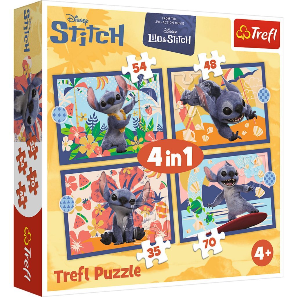 Trefl Disney Stitch 4In1 Puzzel 35-70 Stukjes