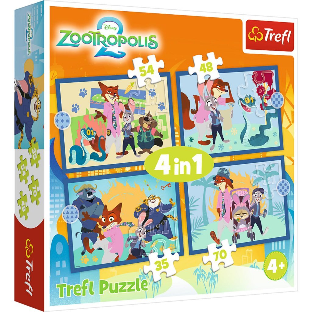 Trefl Disney Zootropolis 4In1 Puzzel 35-70 Stukjes