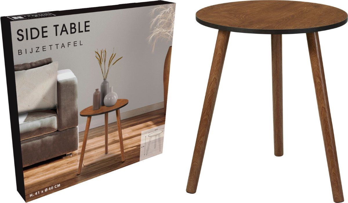 Trends4You Bijzettafel Walnoot - 40Cm