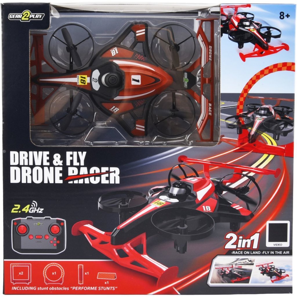 Gear2Play Drive And Fly Drone Racer Rood/Zwart