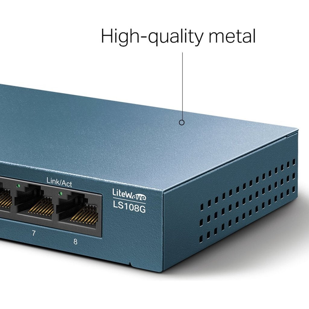 Tp-Link Ls108G 8-Poorts Netwerk Switch Blauw